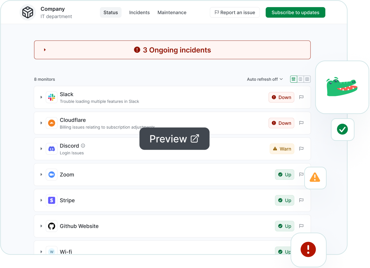 Status Aggregation Dashboard